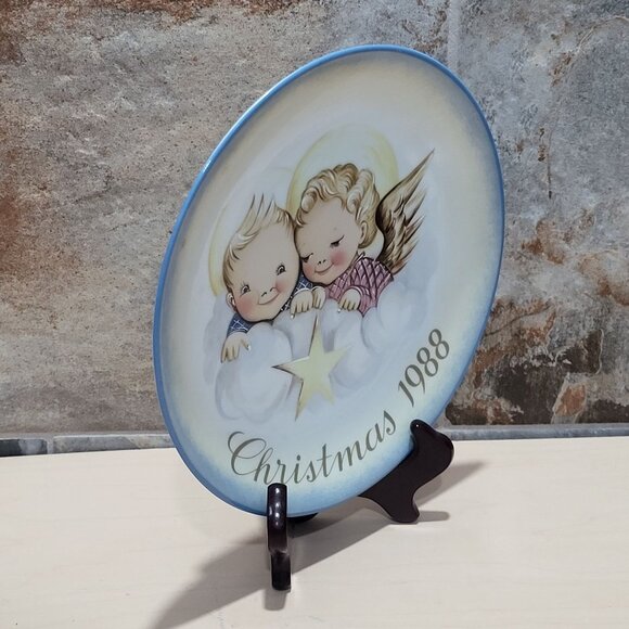Schmid Hummel Christmas 1988 Cheerful Cherubs Decorative Wall Hanging Plate - Picture 9 of 12